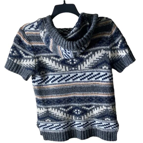 Between Me & You Sweater Wool Knitted Hooded Short Sleeves Women Size Large Top - Picture 4 of 7